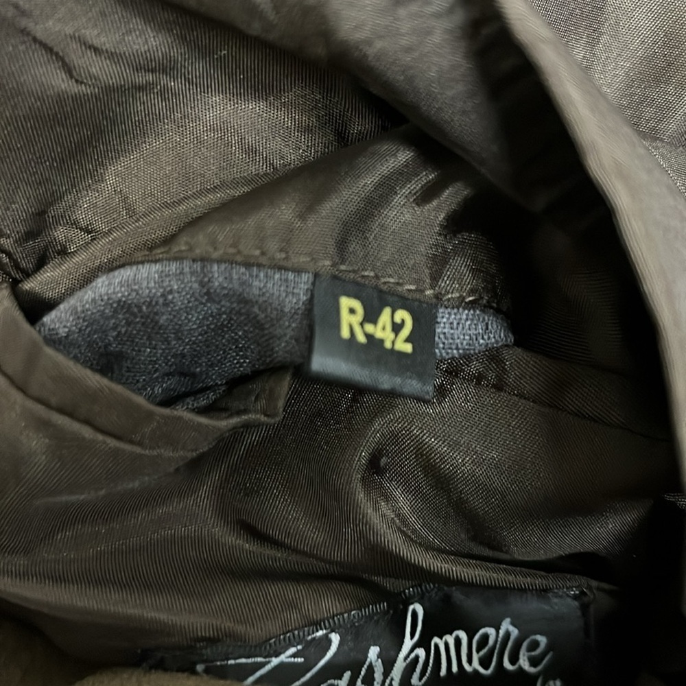 Vintage Weatherproof Brown Cashmere Blend Trench Coat Size R 42 - Picture 17 of 17